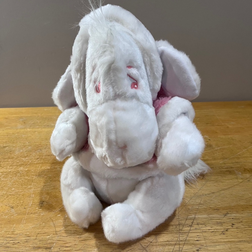 Disney Store Snowball Eeyore Plush White Pink Hooded Coat Vtg Aesthetic 10in